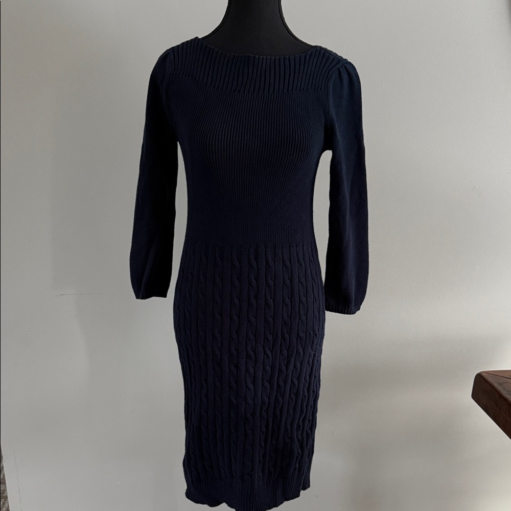 Vintage Lauren Ralph Lauren Dark Blue Cable Knit Dress